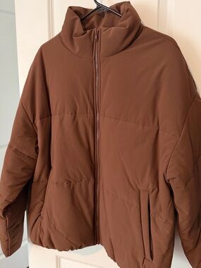 Alo Brown Puffer Jacket - Zip Front
